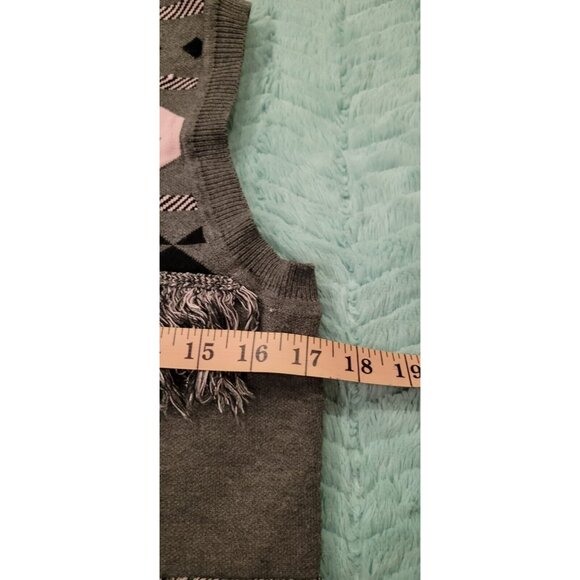 English Factory Mixed Media Sweater Vest  Women's Sz S Gray/Pink - Picture 9 of 12